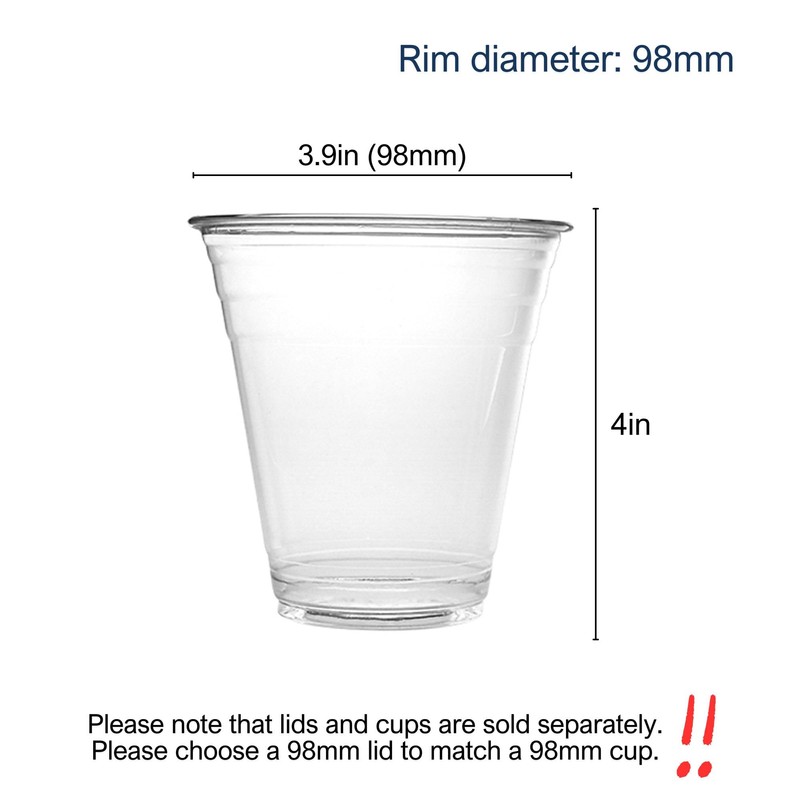 KODA CUP 98mm- 14oz PET Clear Cup- Cup and Lid
