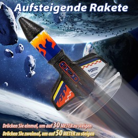 Acelane Outdoor Rocket Toy for Children, Motorised Rocket with Parachute, Launch up to 50 Metres