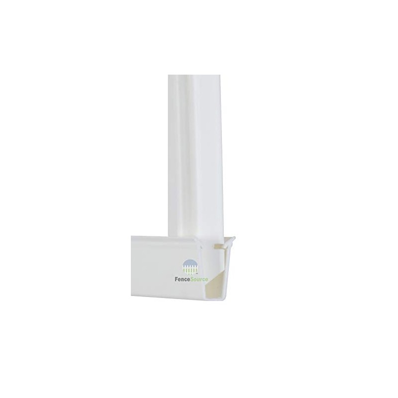 White Bottom Locking Device for Privacy Chain Link Fence Slats