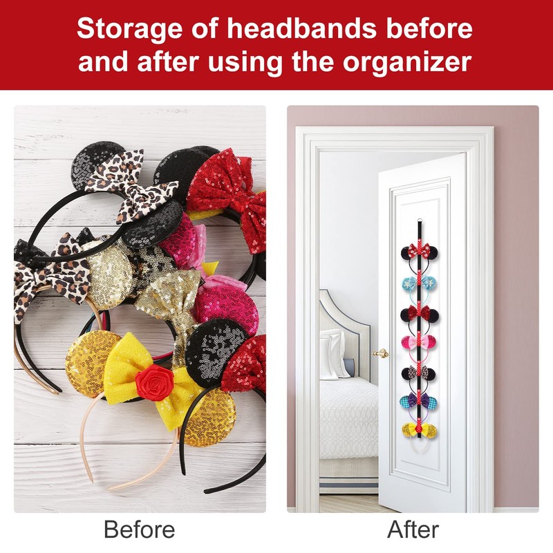 Fancheer 3Pcs Mouse Ears Headband Holder Hair Accessories Storage Headpiece