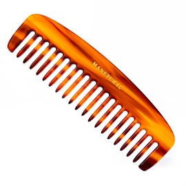 MANETURAL12BX Wide Tooth Hair Comb - 4.7" Acetate comb for Women, Comb for wavy/Curly Hair,Long/Short Hair Women or Kids, Mens Grooming Beard Care Combs for Men Styling (1 PACK, Tortoiseshell)