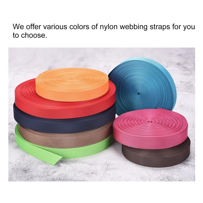 sourcing map Nylon Webbing Strap Flat 1 Inch 10 Yards