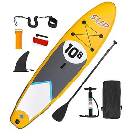 Gyabnw Surfboard - 10.8 Ft, Stand Up, 3 Detachable Fins, Lightweight Foam, Non-Slip for Beginners, Kids & Adults