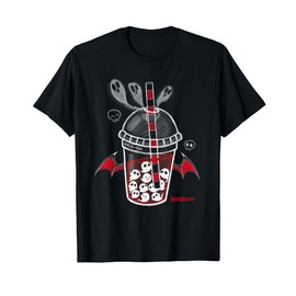 Spookscene Ghos-Tea Spooky Boba Emo Goth Alt Red T-Shirt