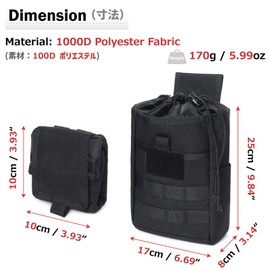 Azarxis Molle Dump Pouch Drawstring Magazine Utility Pouch Folding Dump Pouch Waist Bag (Army Green)