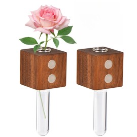 Charming Fridge Magnets, Decorative Funny Test Tube Vases Refrigerator Magnets, Cute Magnetic Mini Vase on frigerators (Spade Wood)