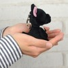 NICI French Bulldog Key Ring Keychain BB Girls Black 3.9