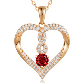 LOUISA SECRET Infinity Heart Necklaces for Women, Gold Plated and 925 Sterling Silver Forever Love Pendant Necklaces, Birthday Anniversary Christmas Jewelry Gift for Her Wife Mom