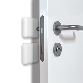 Self - Adhesive Silicone Door Handle Protectors, 2 Pcs | Anti - Impact, Shock - Absorbing, Stylish, Protect Doors from Scratches & Dents, Suitable for All Door Types, White