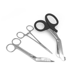 Black EMT/Paramedic Tools with Medical Bandage Scissors and Shears Including Lister Scissors, and A Hemostat Clamp Ideal Gift for Paramedics, EMT, Firefighter, Police and Nurse