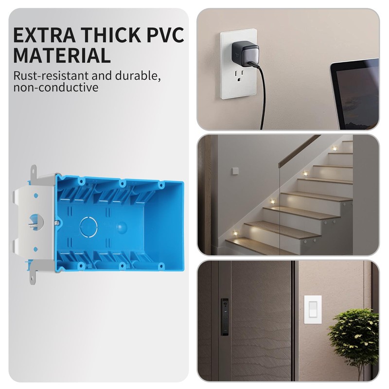 XIUTE 3 Gang Electrical Box,49 Cubic Inch Adjustable Boxes,Three Gang