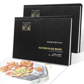 Pack of 2 Paul Rubens Watercolor Block, High Absorption, Artist Quality Cold Pressed watercolor paper pad for Watercolors and Wet Media Block, 100% Cotton, 7.87x5.43''', 140lb (40 Sheets)