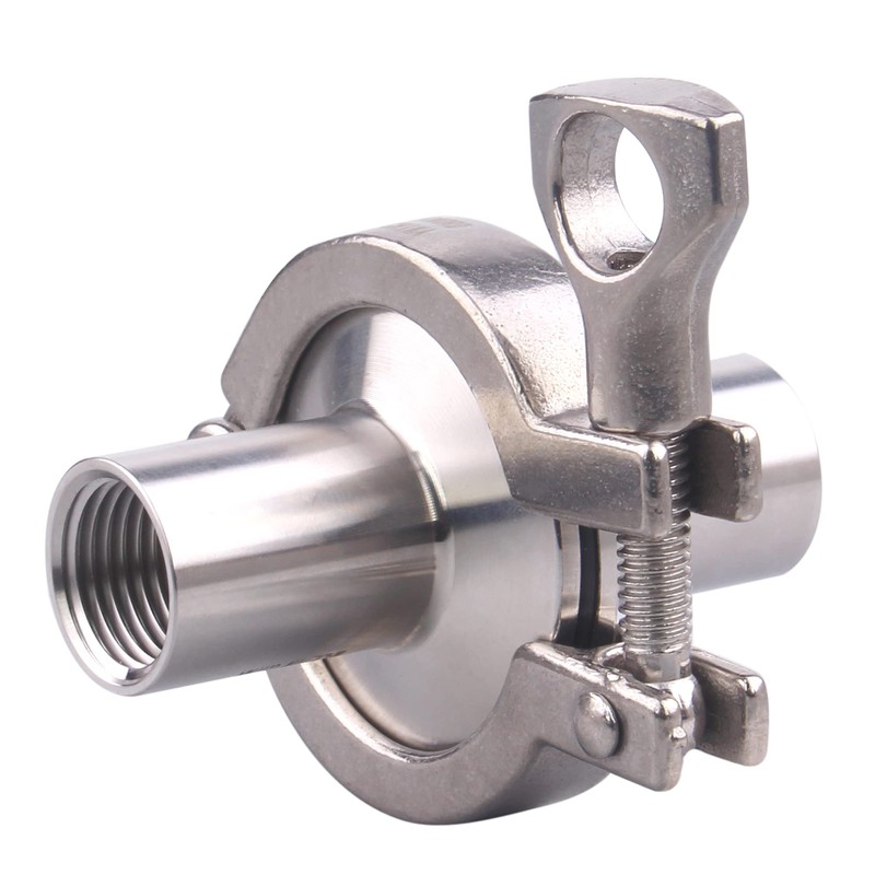 DERNORD 2 Pcs Sanitary Female Threaded Ferrule Pipe Fittings +