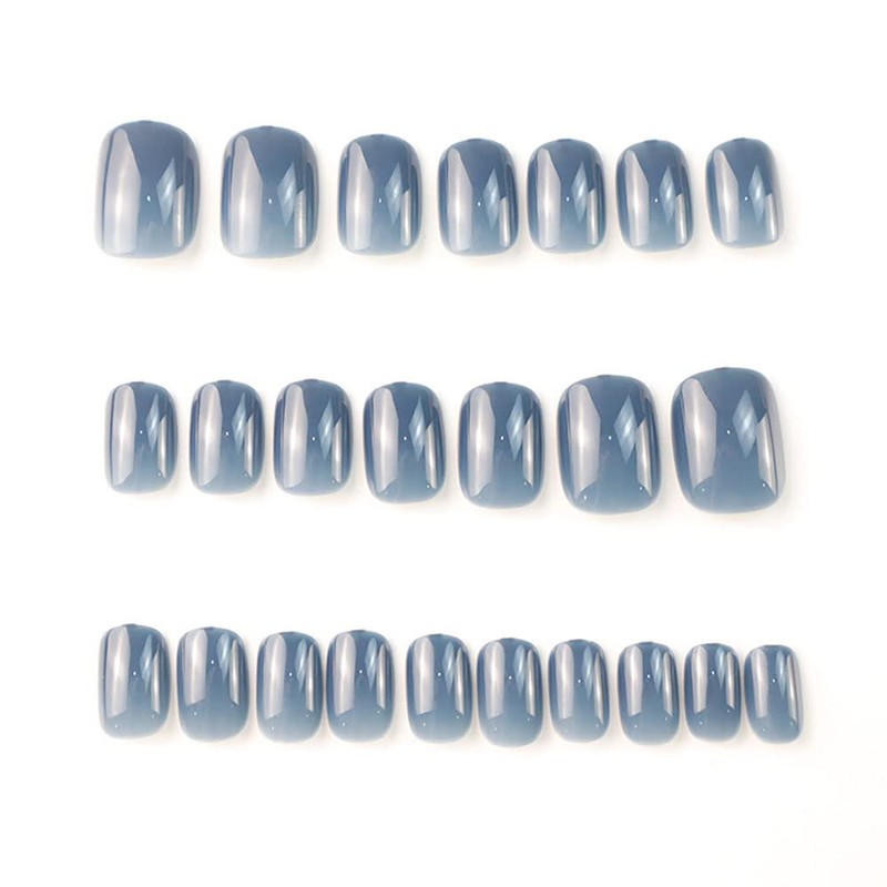 Nordic Style Deep Blue Sea Nail Tips, Plain Nail Tips,