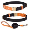 Haoyueer Nylon Dog Collar with Metal Safety Buckle, Adjustable Leather