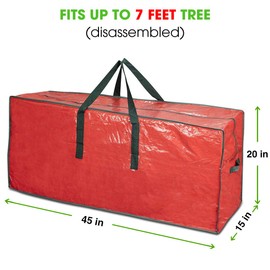 Propik - Bolsa de almacenamiento para árbol artificial, perfecta para árbol desmontado, caja de almacenamiento para árbol de Navidad de 65 x 15 x 30 pulgadas, contenedor de almacenamiento de Navidad con asas y elegante cierre (7.5 pies, gris)