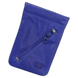 Leather Key Fob Key Case Key Case Key Folder Key Bag with Zip Compartment Various Colours, royal blue