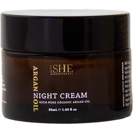 Om She Aromatherapy - Argan Oil Night Cream 1.69 fl oz (50ml) - Pure - Organic - Paraben Free - Cruelty Free - Hydrating - Nourishing by Om She Aromatherapy