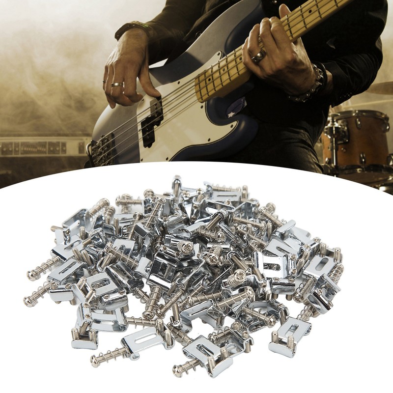 60Pcs Guitar Bridge Saddles Tuning Stability Silver No Burrs Easy
