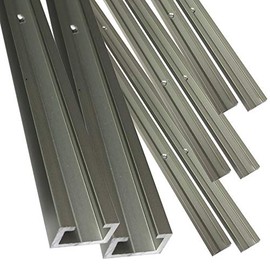 Aluminium C-Profile Anodised EV1 11 x 17 x 4.5 x 2 mm for M8 Screw or Nut; Drilled Including Screws 3.0 x 20 mm (100 cm)