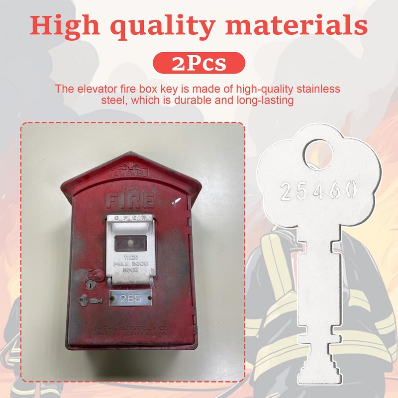25460, 2-Pack, Honkador Fire Alarm Key, Fire Department Key, Christmas