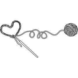 'Crochet Heart' Rubber Stamp - Unmounted Design for Crafting & Scrapbooking, A8 (RS00049858)