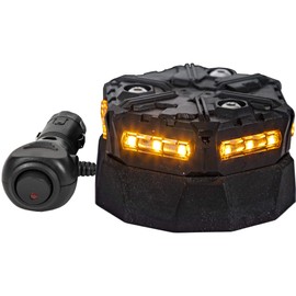 Buyers Products SL576ALP Class 2 LED Micro Beacon with Magnetic Mount and Auxiliary Plug, Strobe Light Beacon, Utility Truck, Trailer, Work Truck, Light Bar, Amber
