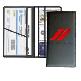 Leather Car Registration and Insurance Cards Holder Compatible with Dodge Challenger Charger SRT RAM Auto Accessories, Vehicle Glove Box Car Organizer with Magnetic Shut, Documents License (//)