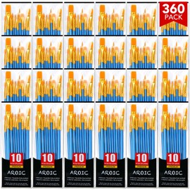 AROIC Acrylic Paint Brush Set, 36pack/360pcs Nylon Hair Paint Brushes, for Oil Painting Rock Body Painting, Artist Amateur Craft Paint Brushes Supplies, Children Adult Painting Small Paint Brush Set.