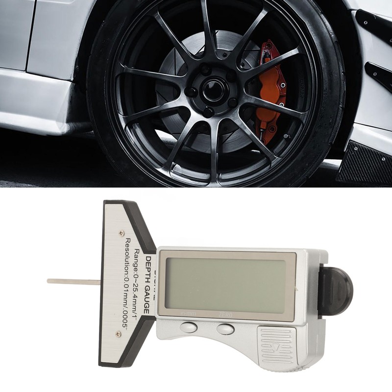 Digital Tire Depth Gauge Accurate Zeroable Car Tyre Meter Measurer