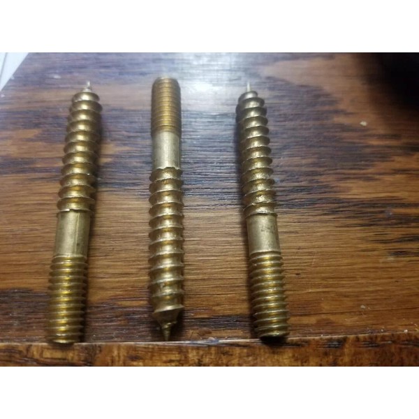 25 Hanger Bolts 2.5” x 5/16" Brass Plated New Never