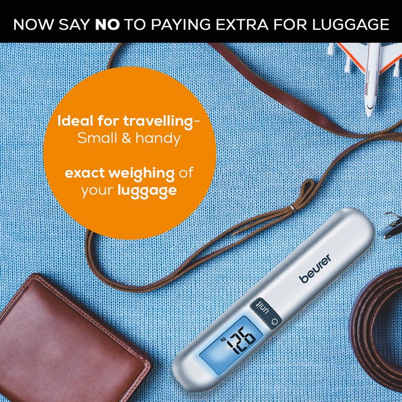 Beurer Luggage Scale with Tape Measure - Weighs up to