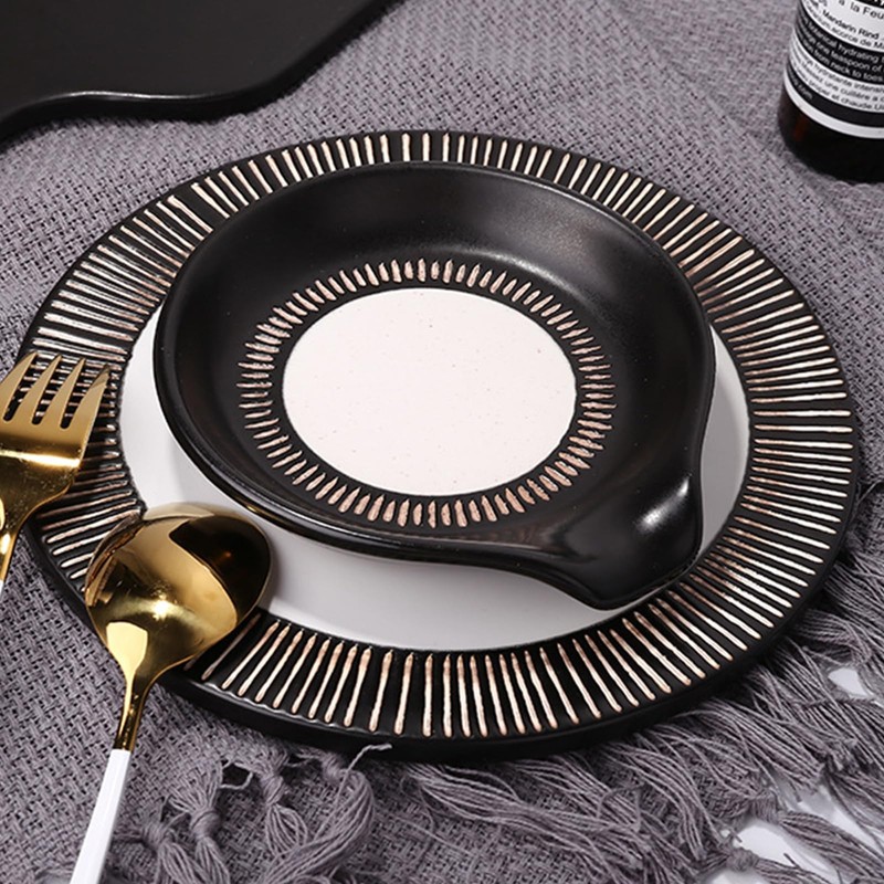 Soulnioi Spoon Rest Ceramic Spoon Holders Utensil Rest Stand Kitchen
