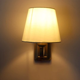 Lysed Wall Sconce Vintage Style Wall Light Fixture, Classic Wall Lamp for Indoor, Bedroom, Gold Iron Wall Lamp with Beige Fabric Shade