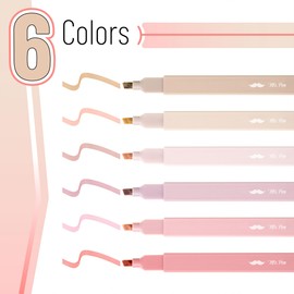 Mr. Pen- Aesthetic Highlighters, 6 pcs, Chisel Tip, Vintage Colors, No Bleed Bible Highlighter Pastel, Highlighters Assorted Colors, Pastel Highlighter Set, Cute Highlighters