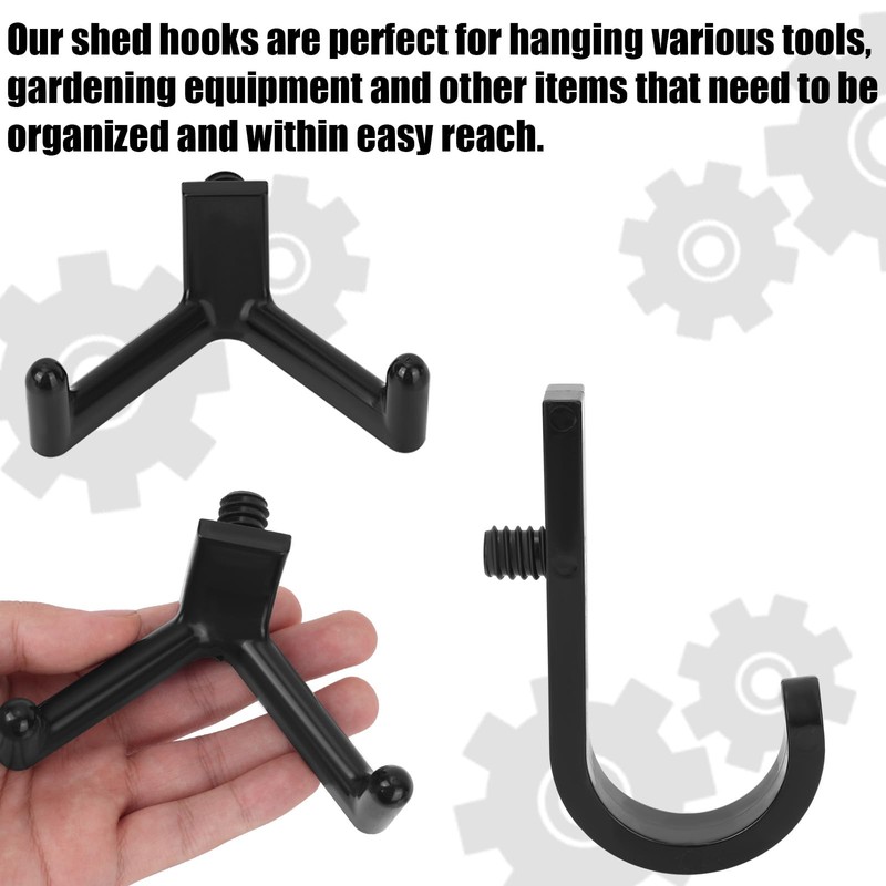4pcs Tool Hooks for Suncast Shed, Single-Head J Hook and