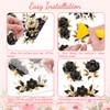 Peacoblue Black Gold Flowers Rub On Transfers for Furniture Craft