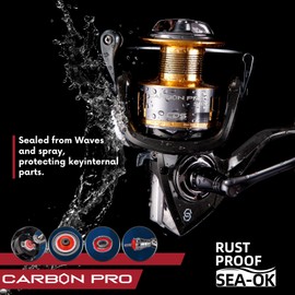 Cabom Nytex Saltwater Spinning Reel, Surf Spinning Fishing Reel 20KG/44Lbs Max Drag, 9+1 BBS, Long Casting Offshore Trolling Tackle for Reel Surf