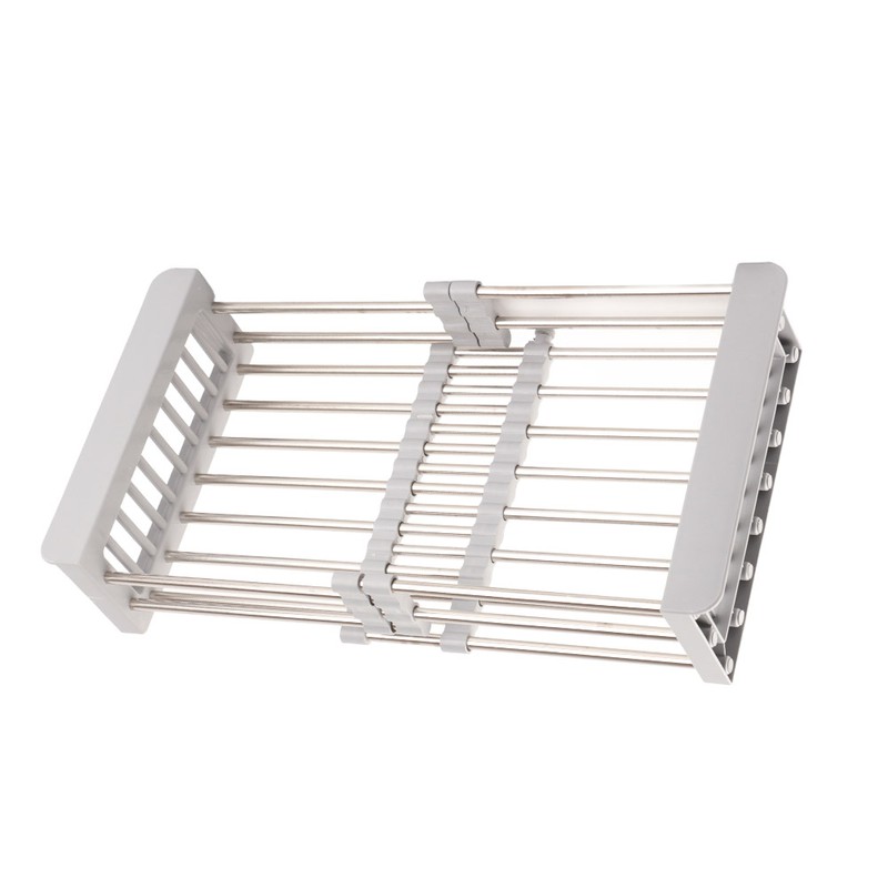 Expandable Sink Drainer Retractable Drain Rack Sink Organizer for Dishes