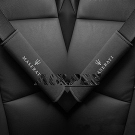 AULPEE 2 Pcs Safety Belt Scratch-Proof Cover Compatible with Mesaerati Seat Belts Covers Padding Suede Leather Belt Shoulder Sleeve(Black)