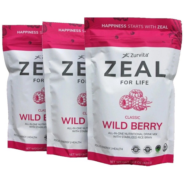 Zurvita 3 Pack Zurvita Zeal WILD BERRY CLASSIC 30 Servings