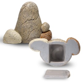 ANINIUCN Fake Rock Key Hider Outdoor – Realistic Hidden Stone Safe for Spare Keys, Waterproof Decorative Garden Rock with Secret Compartment for Yard or Porch Use