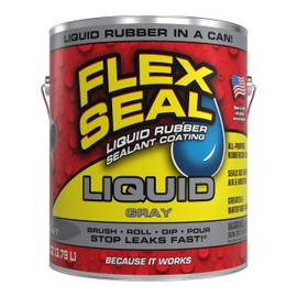 Flex Seal Liquid, Rubber Coating Sealant, Waterproof, Flexible, Breathable, and UV Resistant, Roof Repair, Basements, RV, Campers, Trailers, Marine, EPDM, Masonry, Gray, 1 Gallon