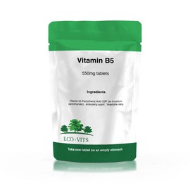 ECO-VITS Vitamin B5 PANTOTHENIC Acid (550MG) 240 TABS.Recyclable Packaging. Sealed Pouch