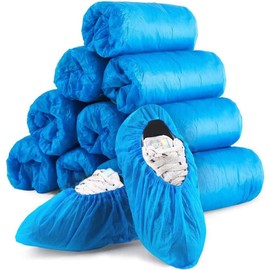 MTSDM 100 PCS (50 Pairs) Disposable Shoe Covers Boot Covers, Premium Thickened Dustproof Waterproof Non-Slip Recyclable Shoe Booties Covers for Indoors, Durable Protector Covers Fits Most Shoes(Blue)