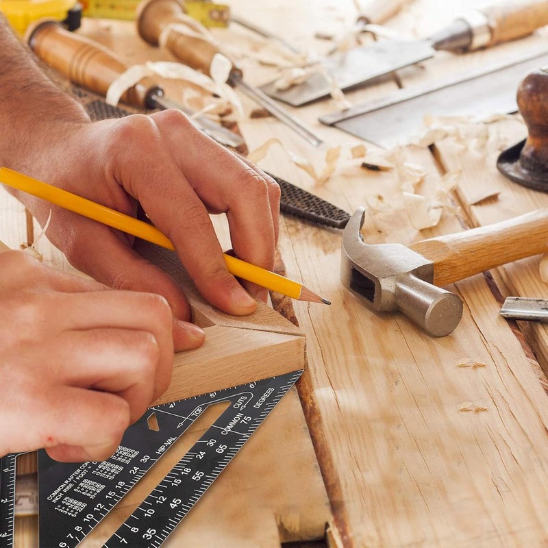 Refoiner Triangular Ruler for Woodworking, Circular Saw Ruler, 0-90 Degrees,