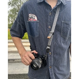 FEFUE Quick Magnetic Buckle Camera Shoulder Strap Lanyard Camera Straps for Photographers for DSLR SLR Magnetic Camera Neck Strap (Grey)