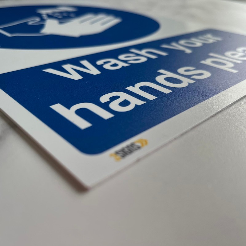 Wash your hands please Sign - A4 1 mm Rigid