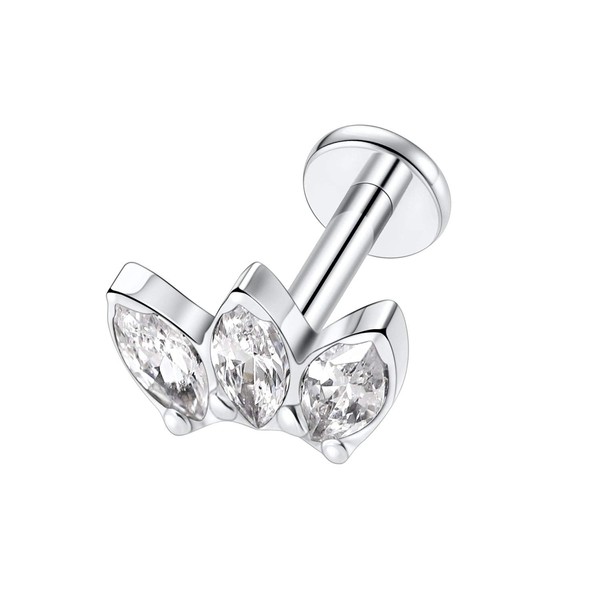 hengkaixuan 16G CZ Cartilage Tragus Earrings G23 Titanium Studs Earrings