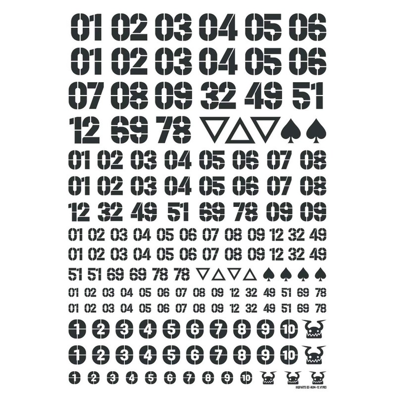 Haikyu Parts DZN-DGR DZ Number Decal, Dark Gray, 1 Piece,